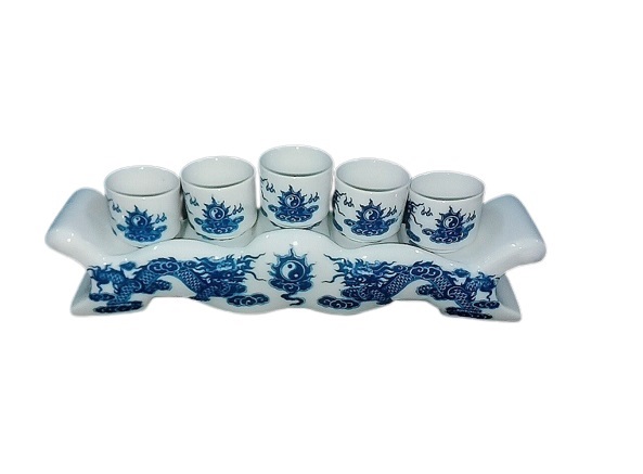 Bộ kỷ ngai 5 chén gốm sứ Bát Tràng