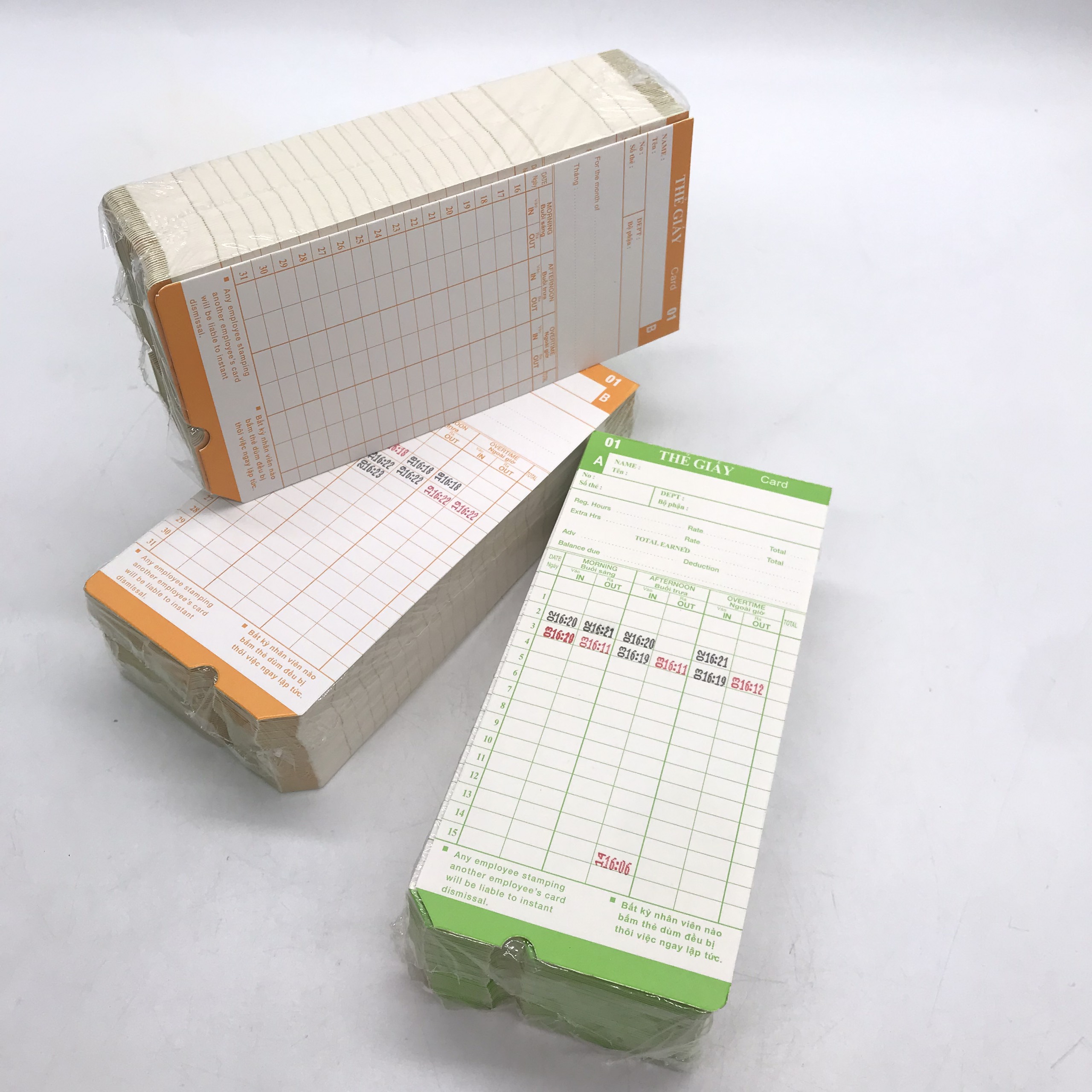Thẻ giấy chấm công TT03 (1 xấp)