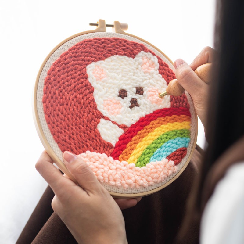 [HCM]Bộ Len Xù Động Vật Dễ Thương - Punch Needle Decor