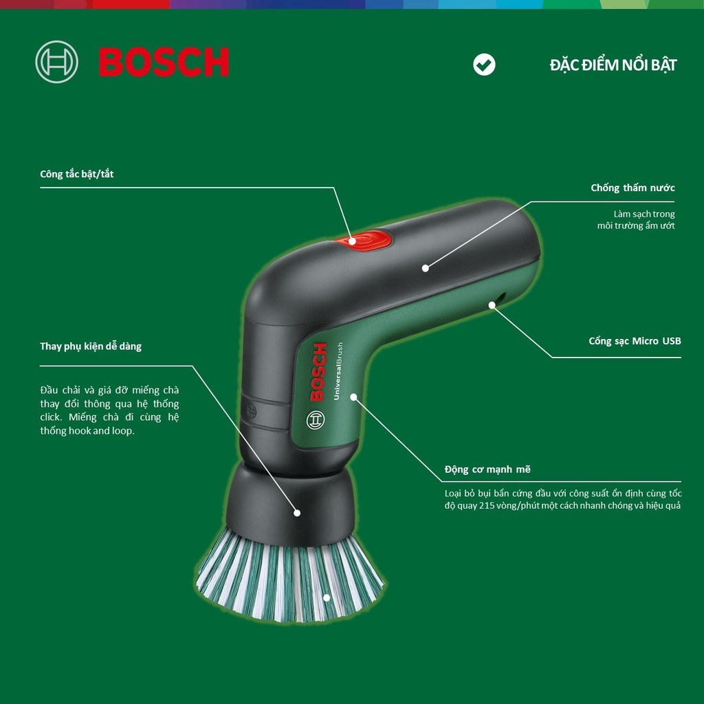 Máy cọ rửa vệ sinh đa năng dùng pin BOSCH UNIVERSALBRUSH