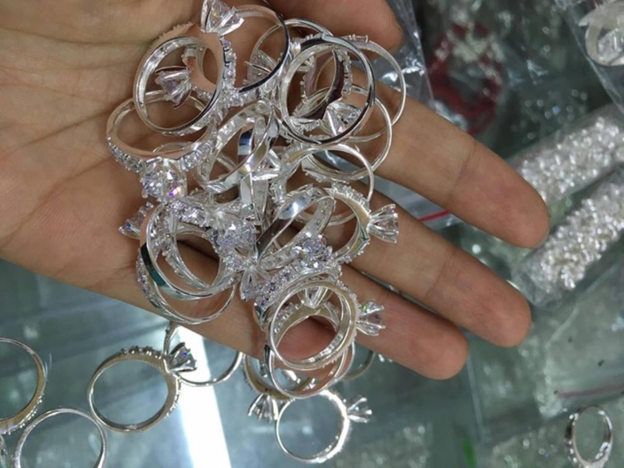 ▥ Nhẫn đôi bạc ta THJ - Nhẫn đôi cao cấp sáng đẹp sang trọng