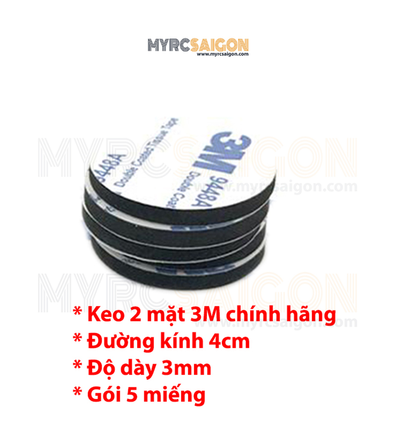 Combo 10 Miếng dán 2 mặt 3M tròn dán đồ trang trí xe hơi (ĐƯỜNG KÍNH 4CM, DÀY 3MM) 4.9