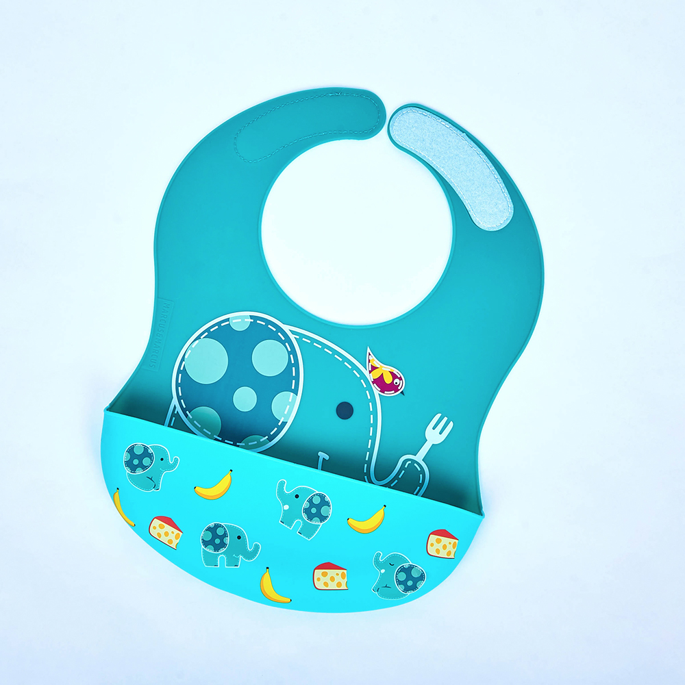 Yếm silicon ăn dặm cổ dán cho bé Marcus & Marcus, từ 6 tháng - Ollie
