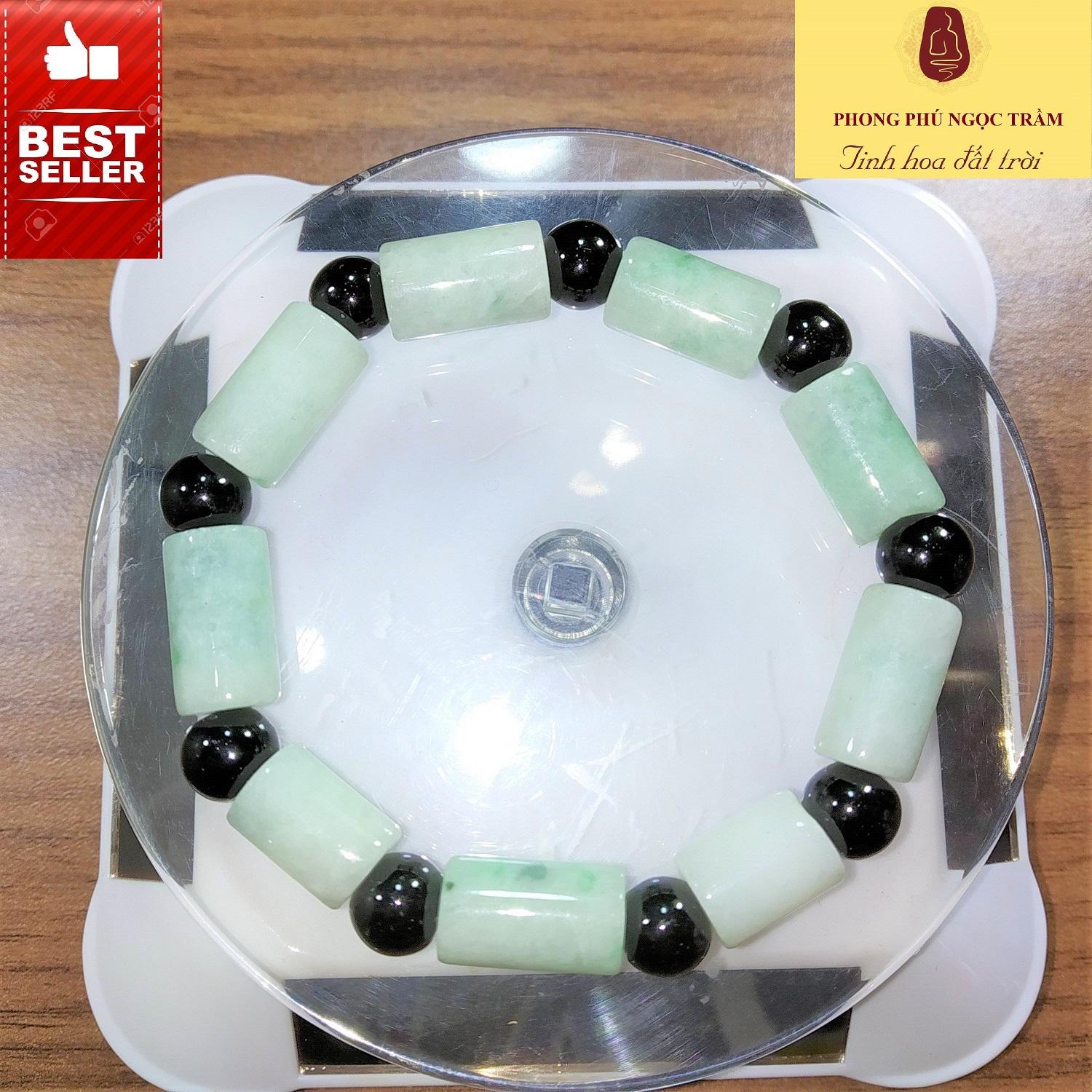 Vòng phong thủy, vòng tay đá ngọc cẩm thạch đốt trúc mix hạt đá granat 10ly