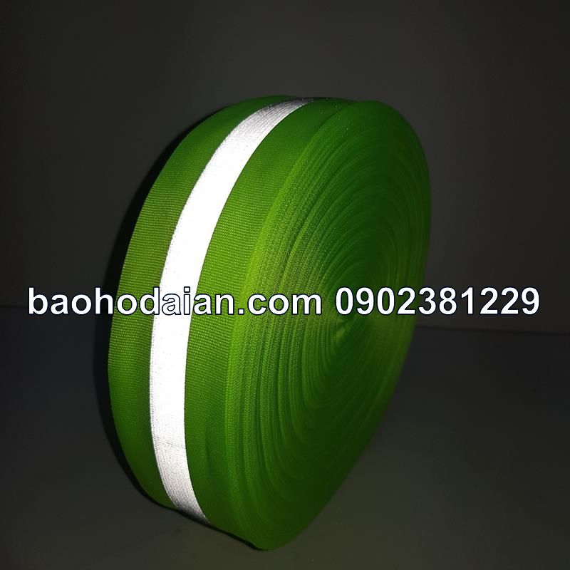 Cuộn dây phản quang vải màu xanh lá cảnh báo