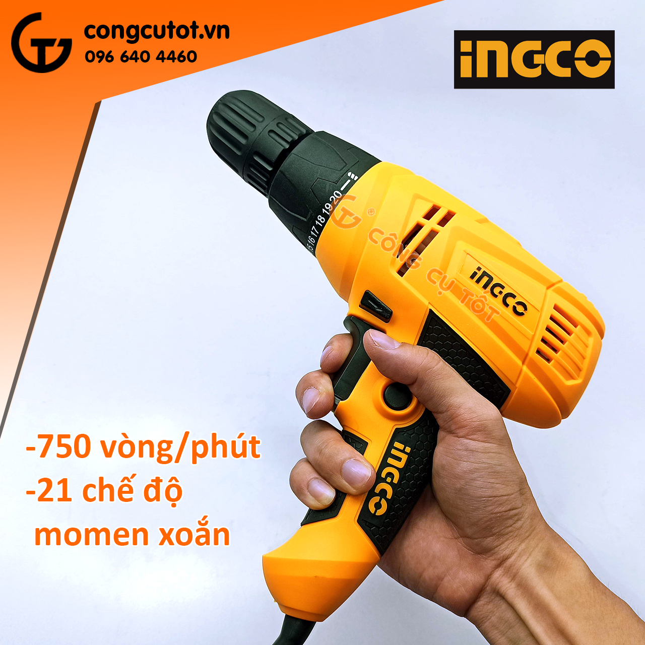 Máy khoan vặn vít cầm tay 10mm 280W INGCO ED2808
