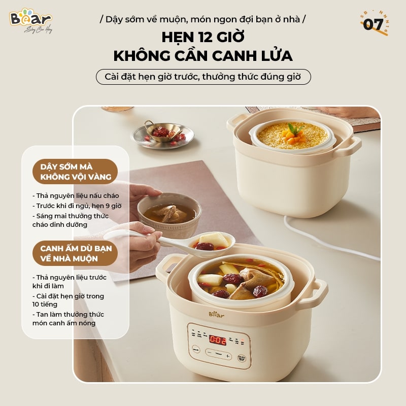 Nồi nấu chậm Bear SB-NNC16 (1.6L) - An Gia Phúc