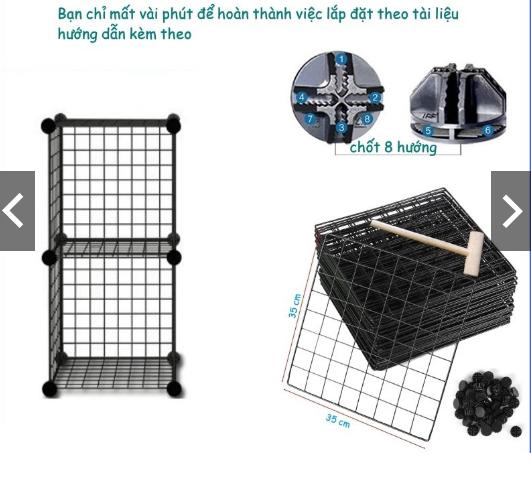 KỆ TỦ LẮP GHÉP ĐA NĂNG 16 NGĂN CAO 1400 DÀI 1400 RỘNG 35 CHỊU LỰC 300KG