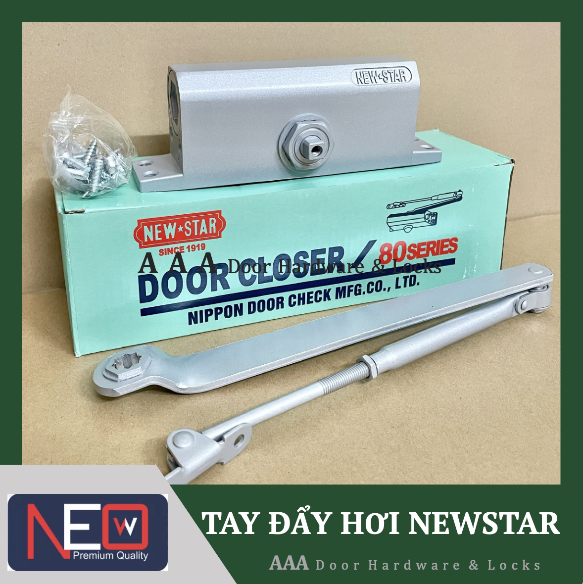 Tay co thuỷ lực/ cùi chỏ hơi newstar 81n - door closer 80 series
