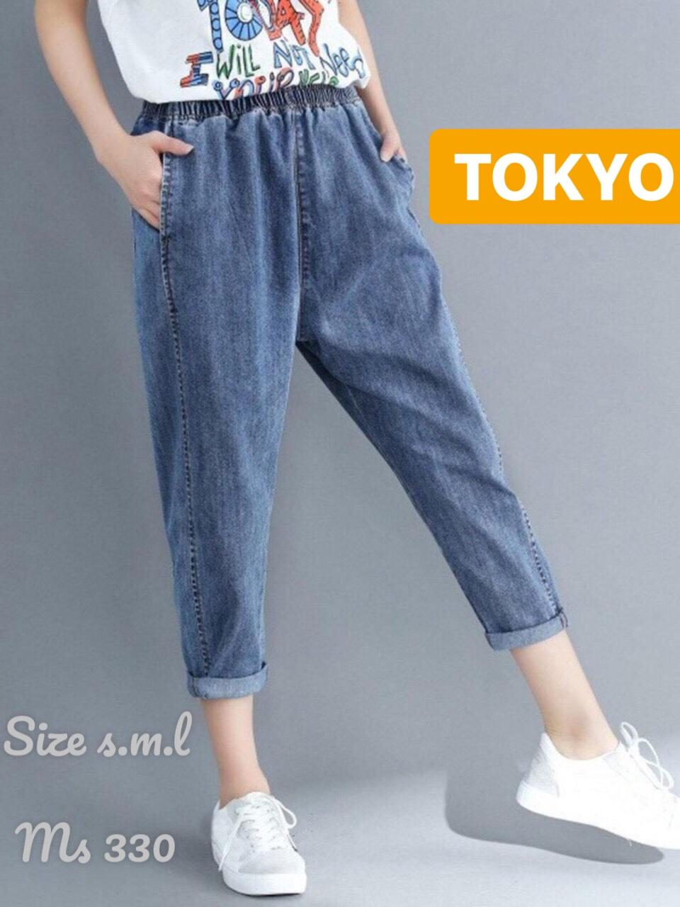 QUẦN JEAN BAGGY NỮ CHẤT BÒ XANH LƯNG CHUN LƯNG CAO NÂNG MÔNG AJINOMOTO TOKY-330 CAO CẤP - TOKYO FASHION
