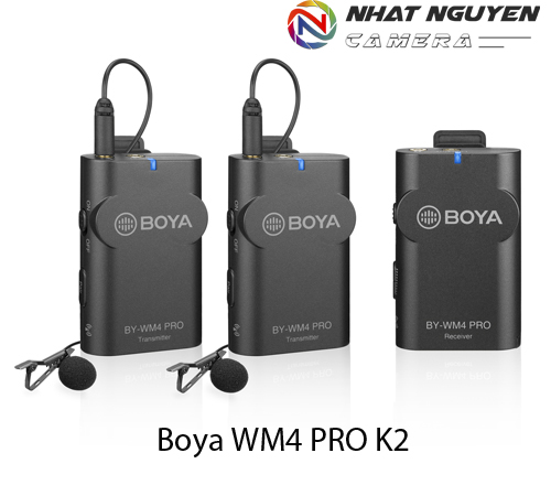 Micro không dây Boya WM4 PRO K2 / Mic cài áo BY WM4 PRO K2 - Bảo hành 12 tháng