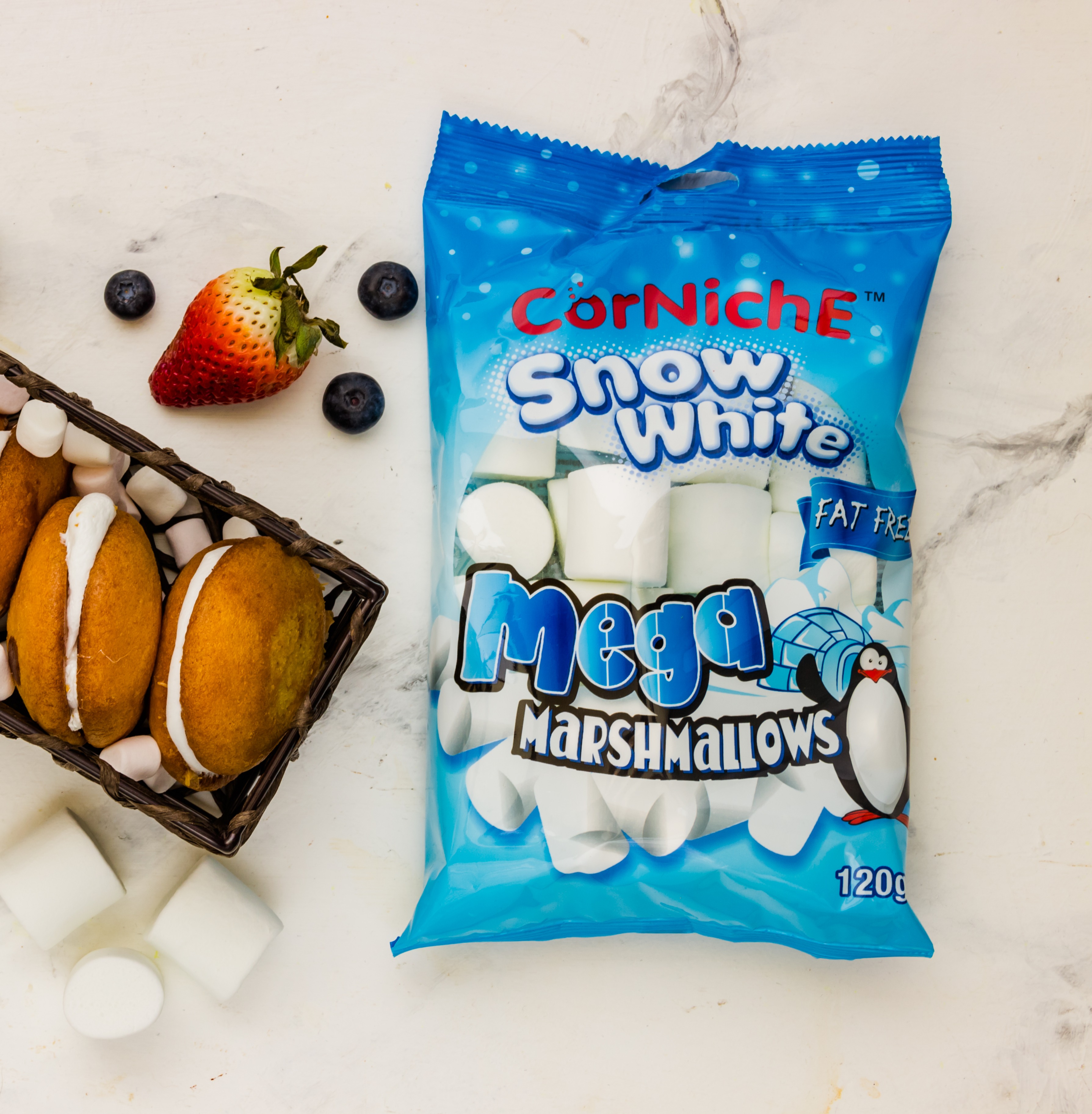 Kẹo xốp marshmallows tuyết trắng 120g