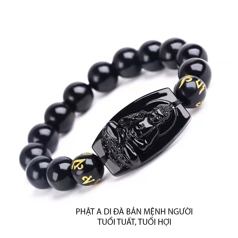 ⚡Video Thật⚡ Chất liệu Đá Obsidian đánh bóng thủ công sắc nét - Đường kính hạt 10ly và12ly cho cả nam và nữ / Được tặng kèm dây dự phòng nếu vòng không vừa tay