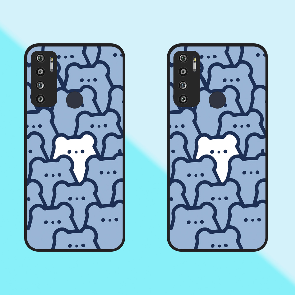 Ốp lưng Vsmart Joy 3/Joy 4/Active 3/Bee 3/Live/...dẻo đen hình Icon Gấu