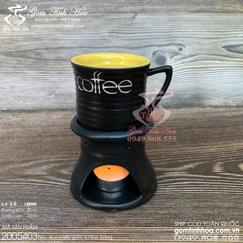 Ly tách cafe đốt nến gốm sứ Bát Tràng cao cấp