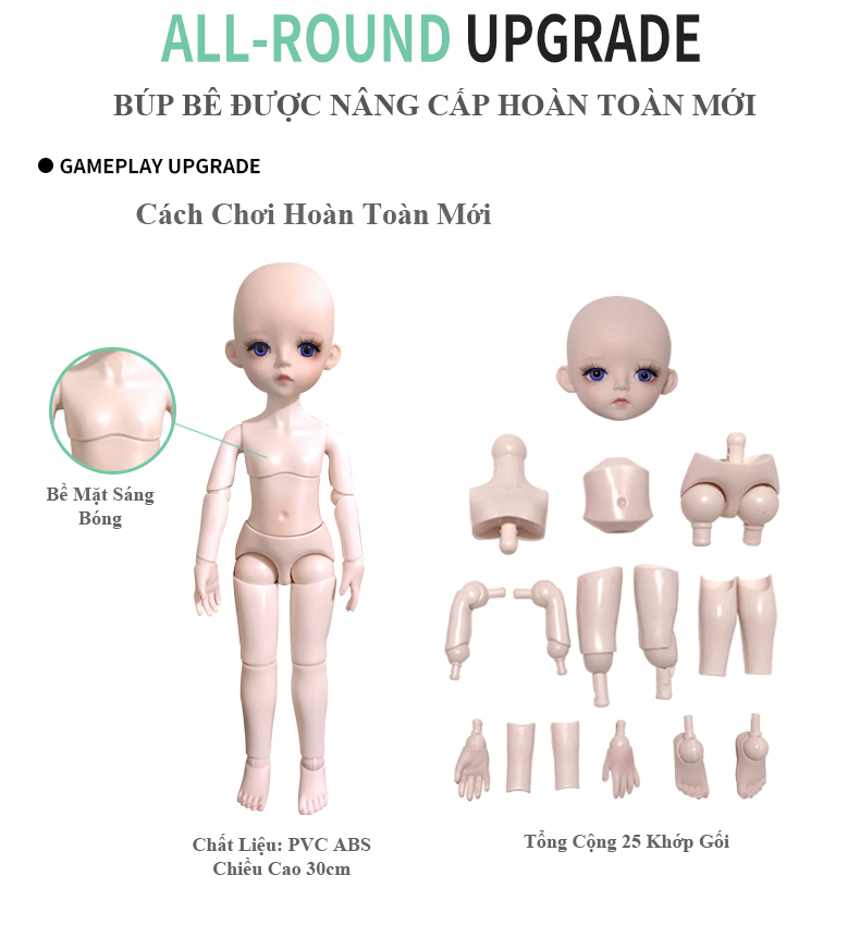 Búp Bê BJD 25 khớp gối  30cm SIÊU CUTE