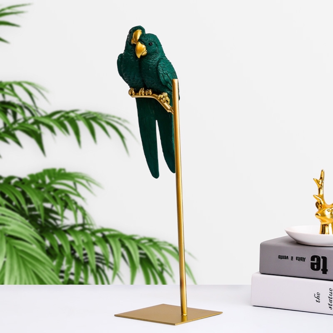 Tượng decor, trang trí đôi chim anh vũ
