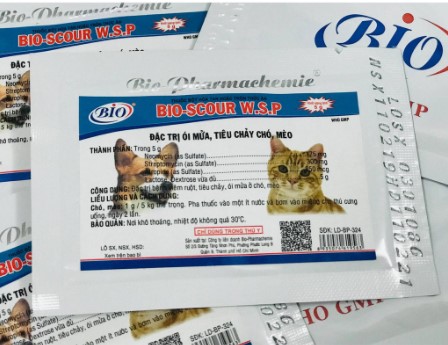 [Hàng chính hãng] BIO SCOUR W.S.P 5g kiểm soát bệnh đường ruột cho chó mèo Chó mèo tiêu chảy ói mửa