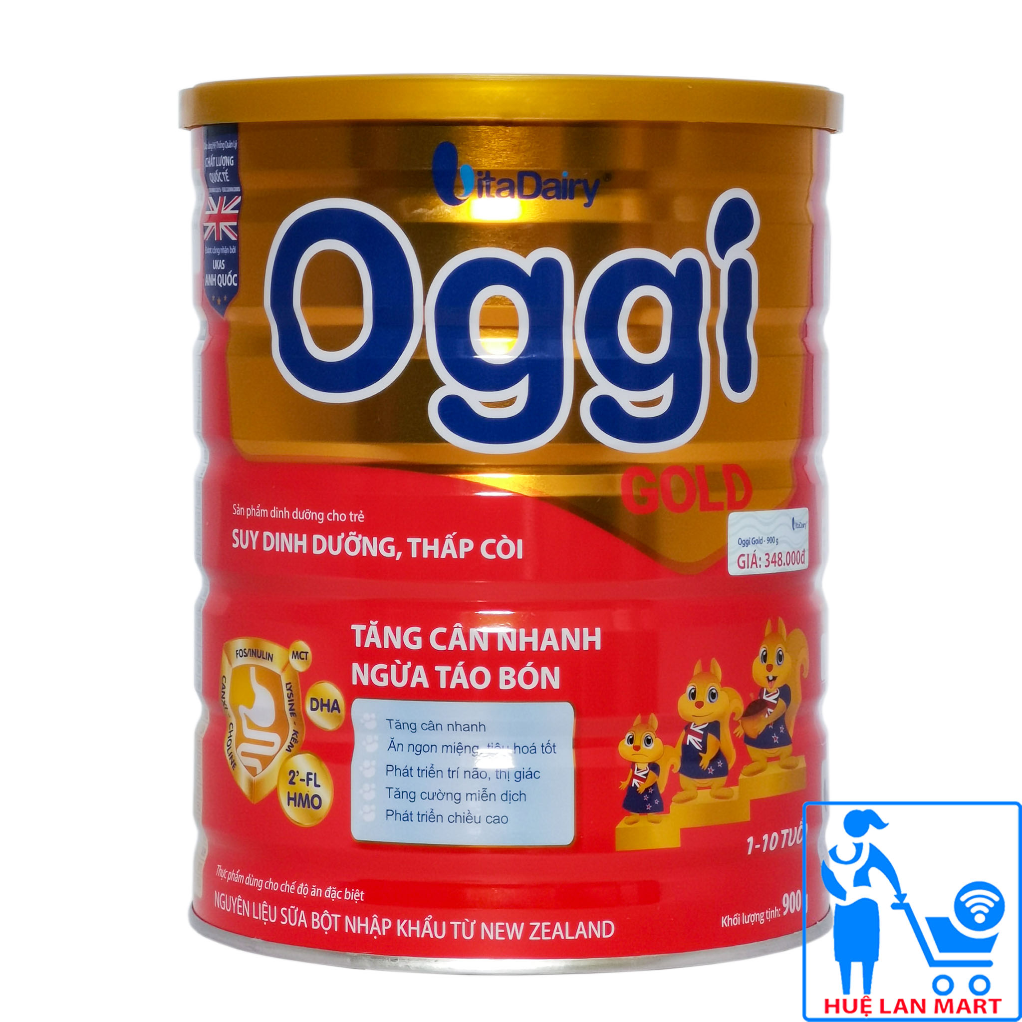 Sữa Bột VitaDairy Oggi Gold Hộp 900g (Sản phẩm dinh dưỡng cho trẻ SUY DINH DƯỠNG, THẤP CÒI, từ 1~10 tuổi)