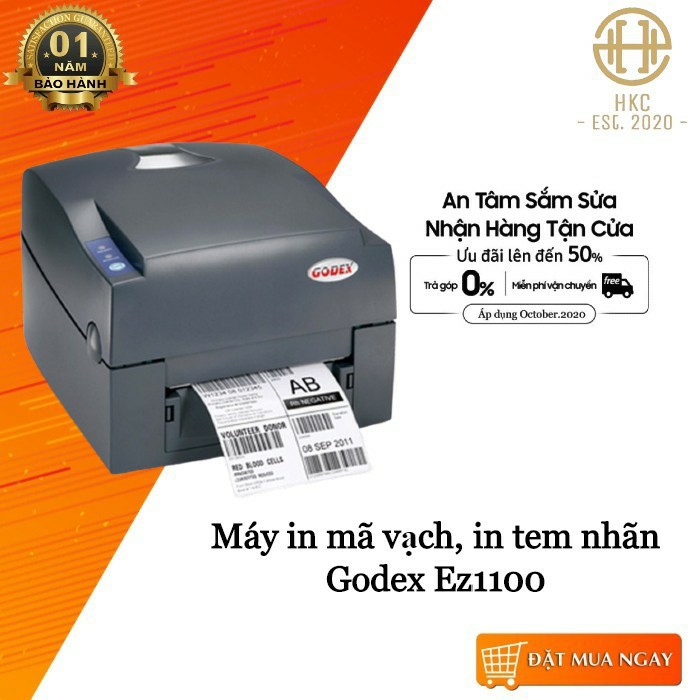 Máy in mã vạch, in tem nhãn Godex Ez1100