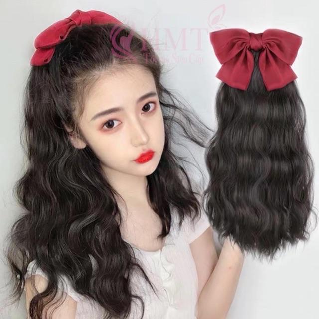Tóc giả cột xù kèm nơ ❤️FREESHIP❤️ tóc giả cột