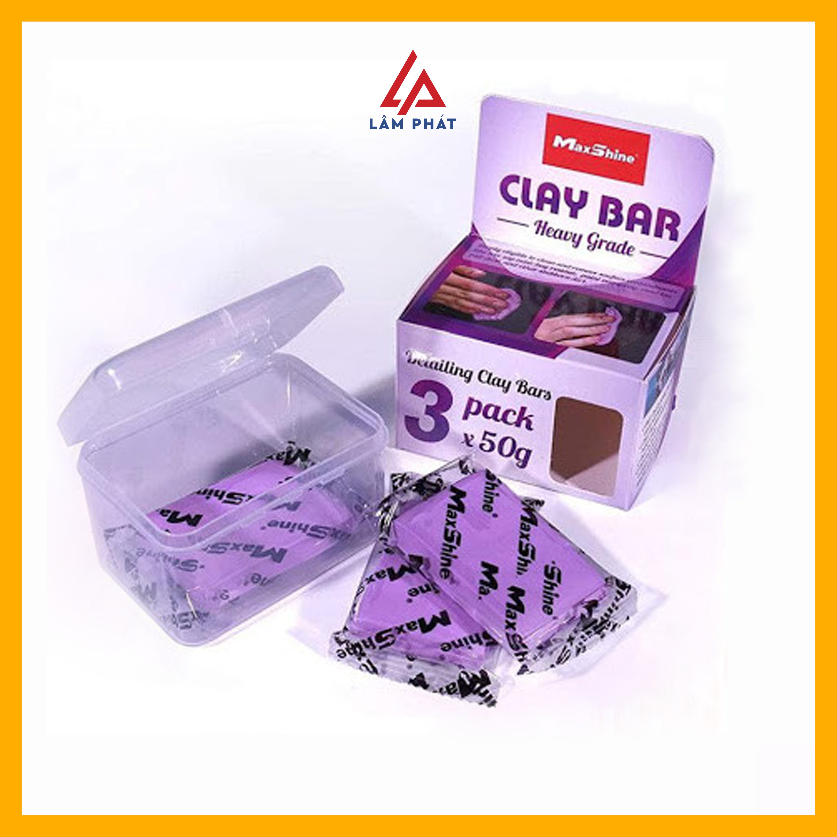 Đất sét tẩy bụi sơn xe hơi Maxshine màu tím (Lốc 3 cục)