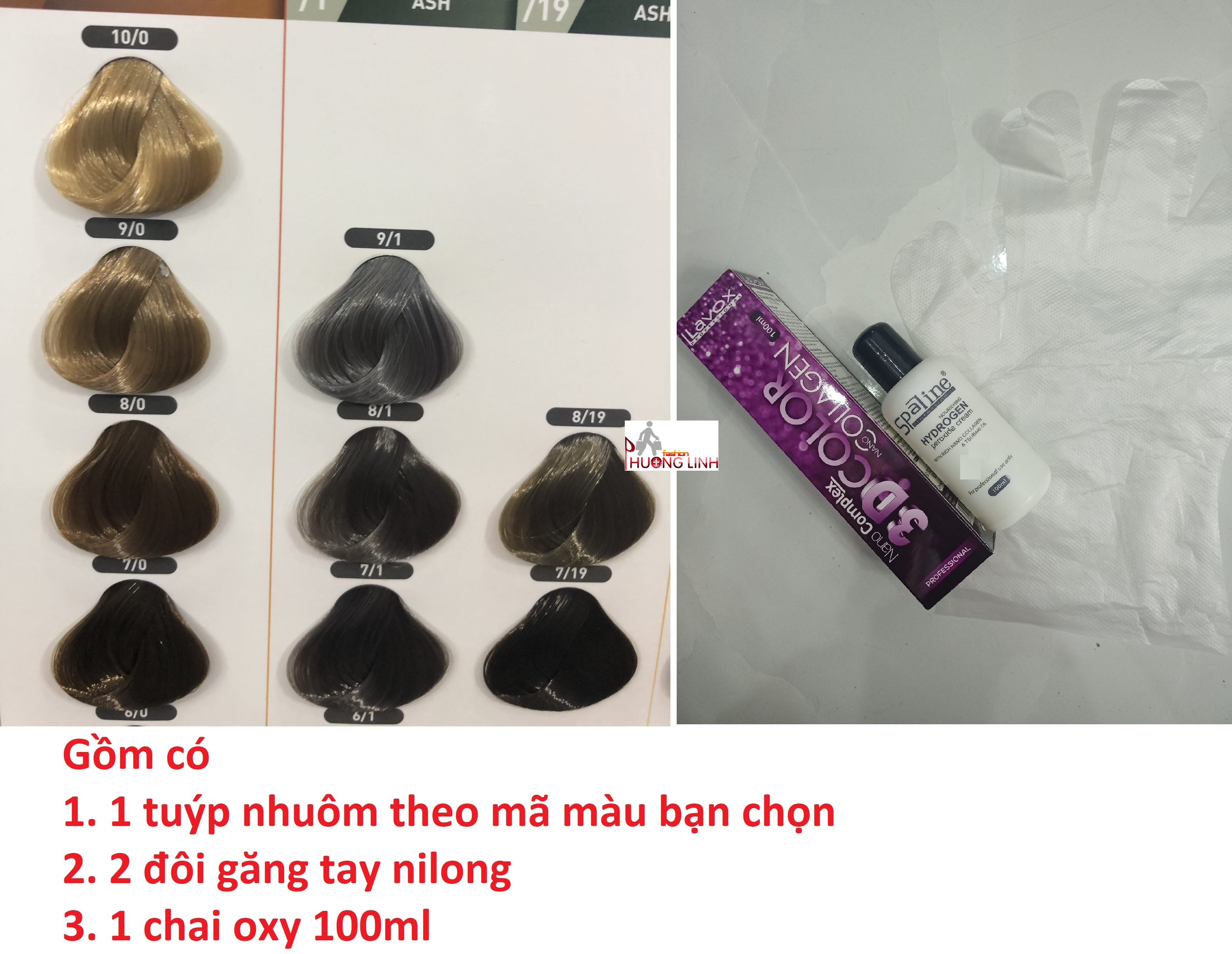 [lavox] Màu nhuộm tóc lavox có kèm theo oxy trợ nhuộm và bao tay - lv01