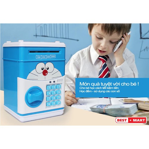 két sắt điện tử mini cho bé, két đựng tiền cho bé