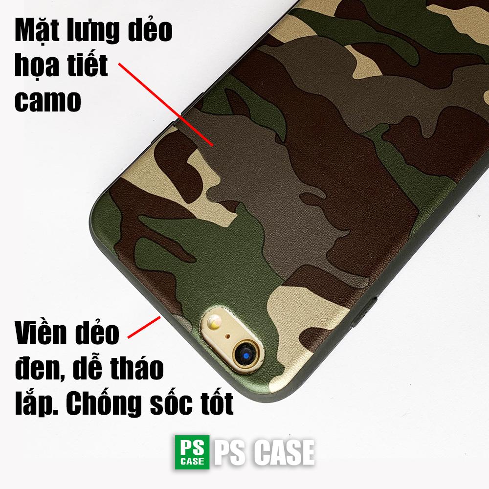 (Màu xanh) Ốp lưng camo iPhone 6 Plus / iPhone 6s Plus dẻo toàn phần - PS Case phân phối