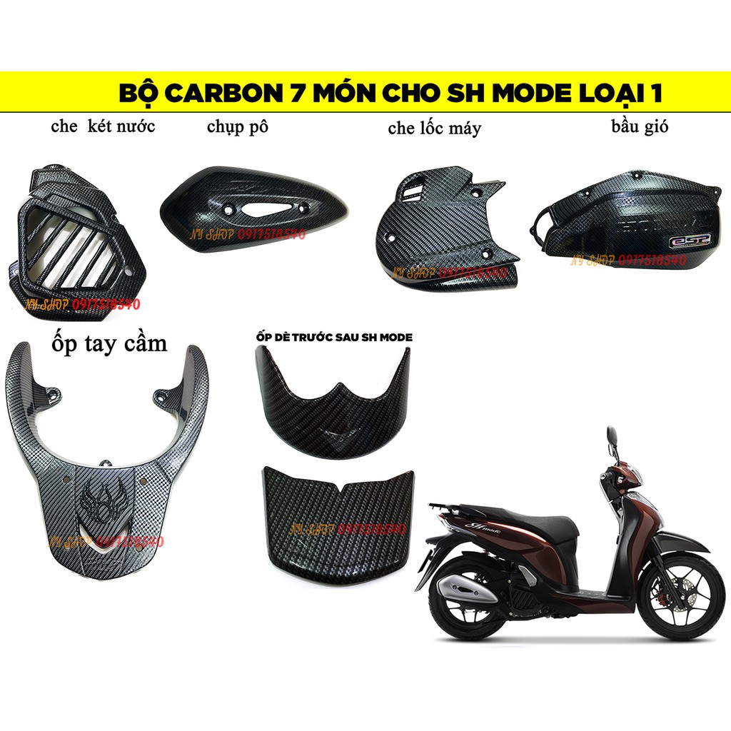 ?? COMBO BỘ CARBON 7 MÓN CHO SH MODE 2015 - 2019 ?? (HÀNG ARTISTAR LOẠI 1)