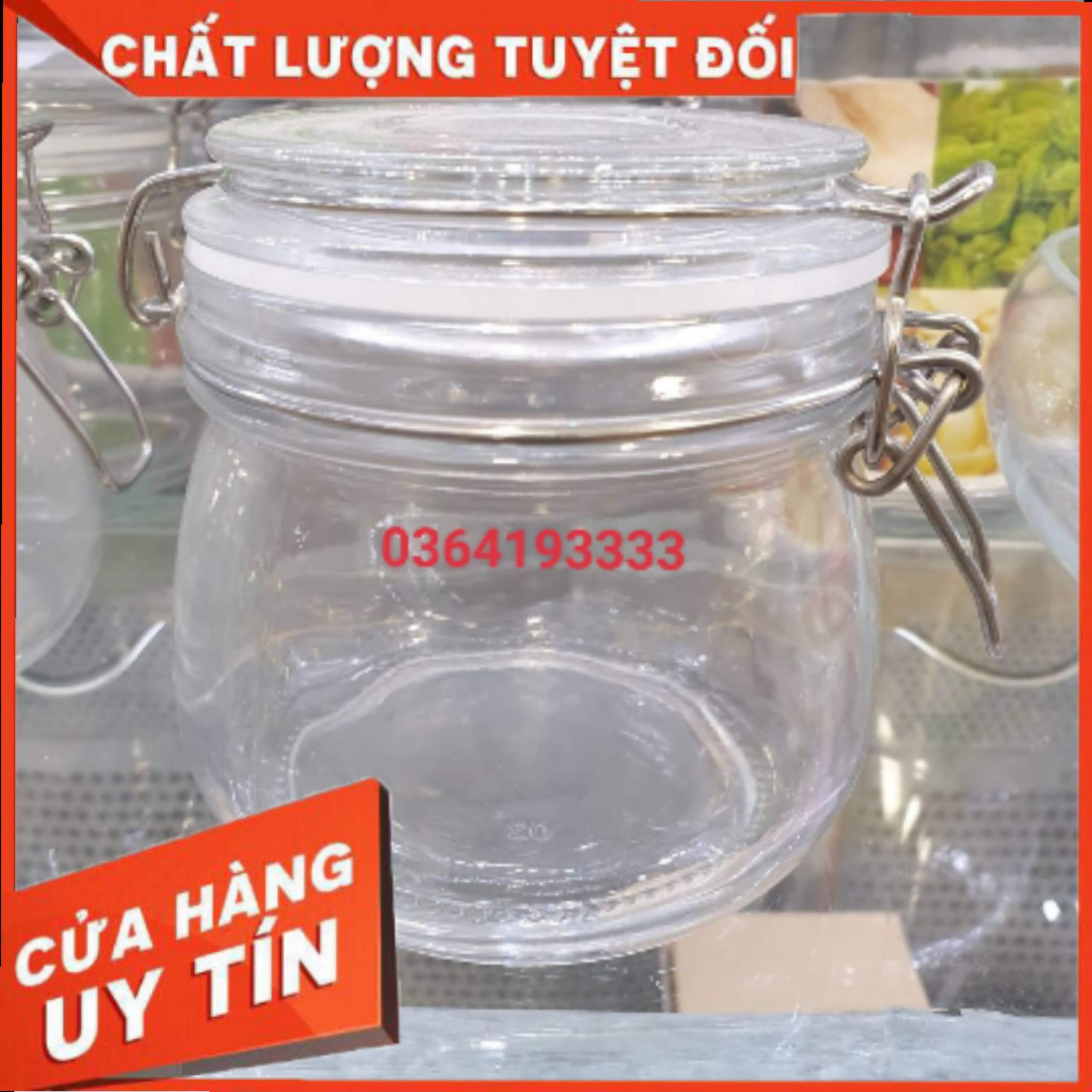 hũ thủy tinh quai cài 500ml lọ thủy tinh nắp cài nắp gài chắc chắn