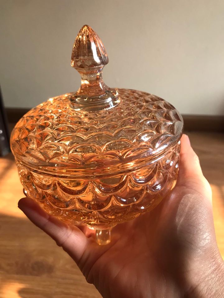 THỐ THỦY TINH ĐỰNG MỨT MÀU VÀNG, HỘP ĐỰNG MỨT TẾT, BÁNH KẸO, LỌ BẢO QUẢN THỰC PHẨM