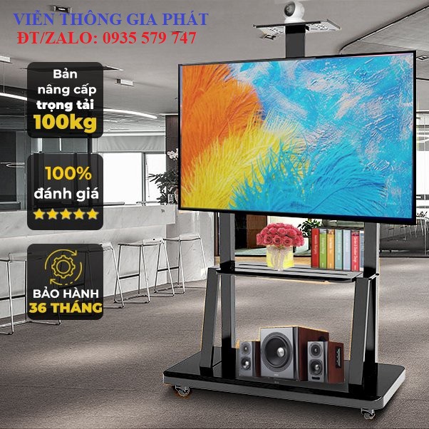 1700_Giá Treo Tivi Di Động 32 - 43 - 50 - 55 - 65 - 70 Inch Cột Treo Tivi Có Bánh Xe [ Ưu Việt Hơn NB AVA1500 ]