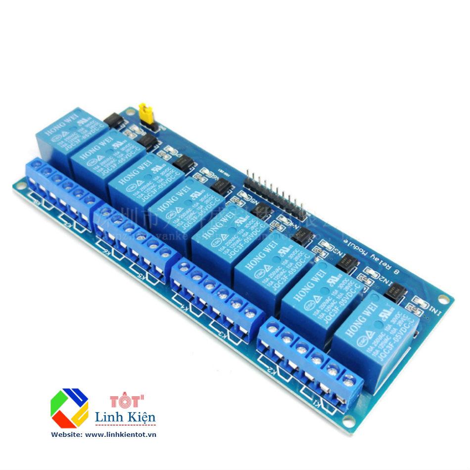 Module Relay 8 Kênh 5V/ 12V 220V 10A - Opto Cách Ly