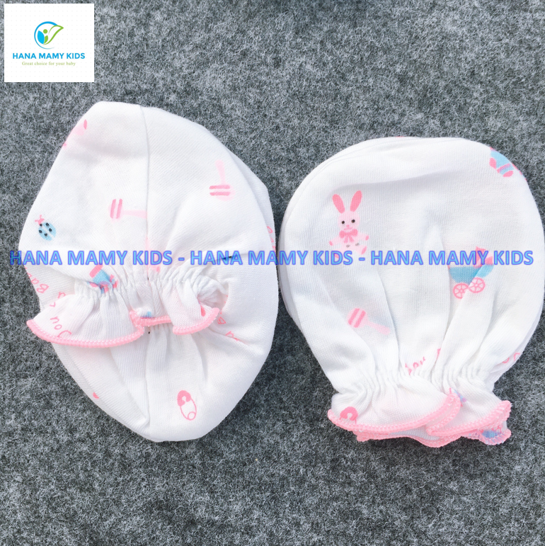 Bộ bao tay chân JOU họa tiết cho bé sơ sinh