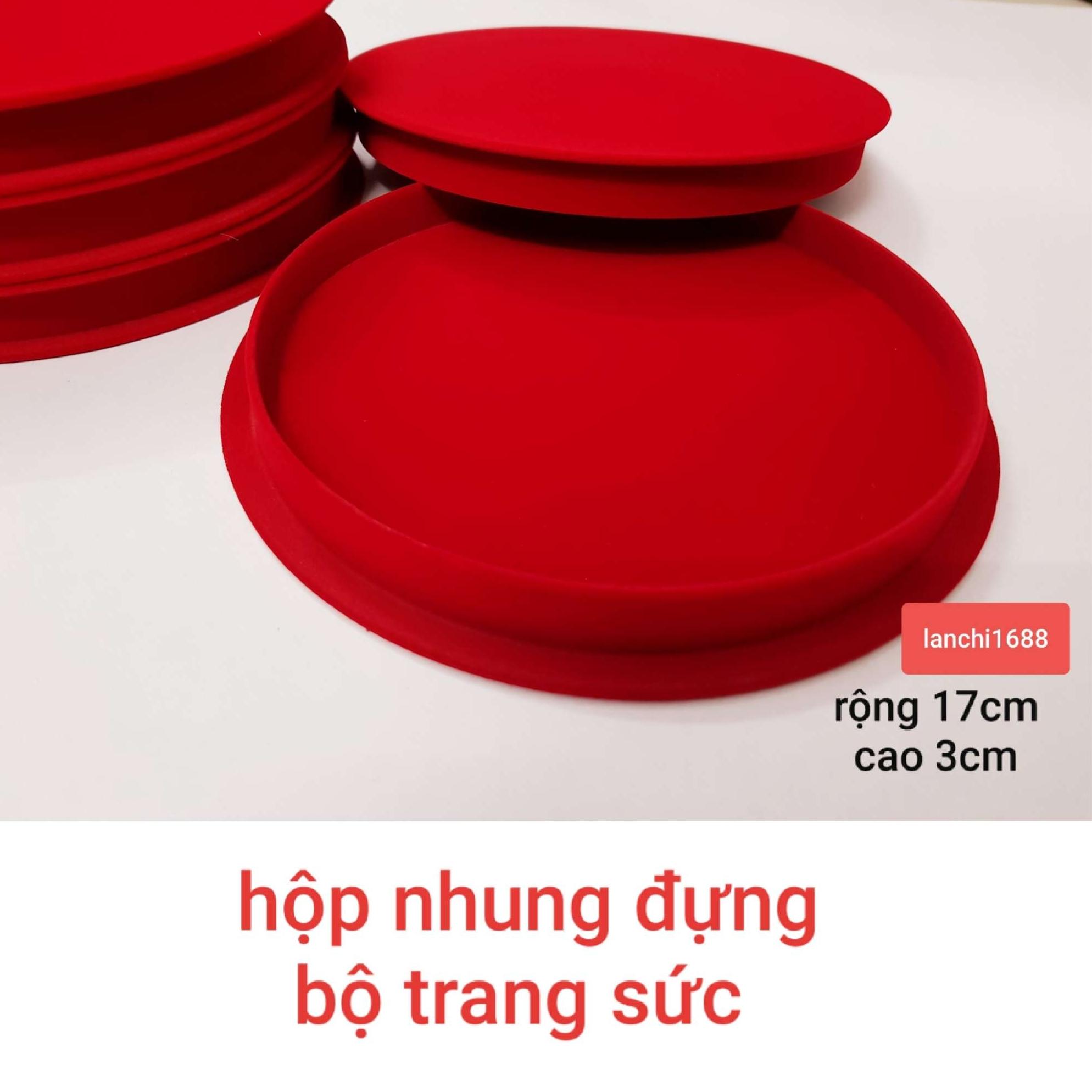 Hộp nhung đựng bộ trang sức, vòng kiềng rộng 17cm - 21cm