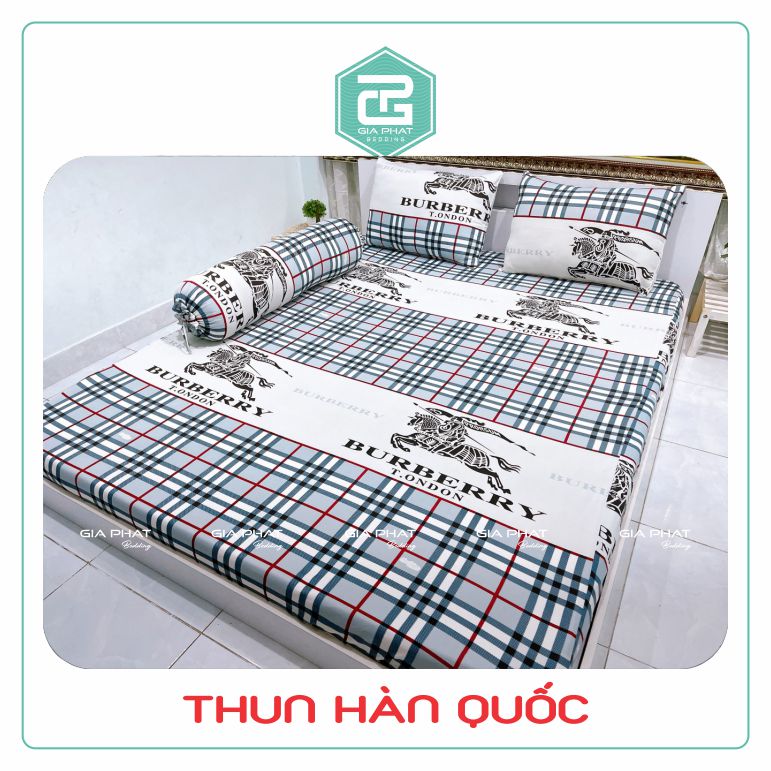 Bộ Ga Giường Thun Lạnh Hàn Quốc 4 Món ( 1 ga bọc + 2 vỏ gối nằm + 1 vỏ gối ôm )