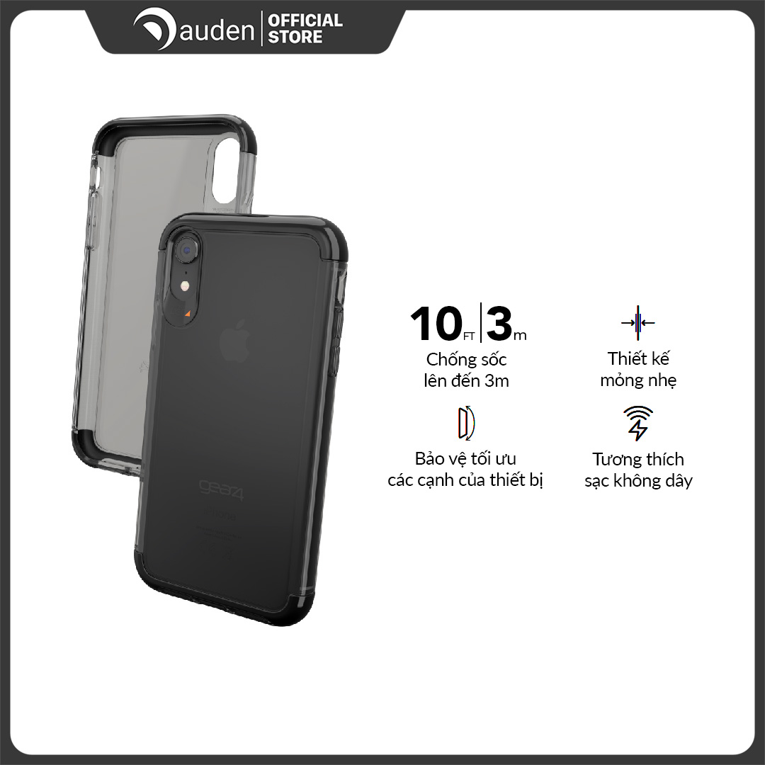 Ốp lưng chống sốc Gear4 D3O Piccadilly 3m cho iPhone XR - Dâu Đen Store