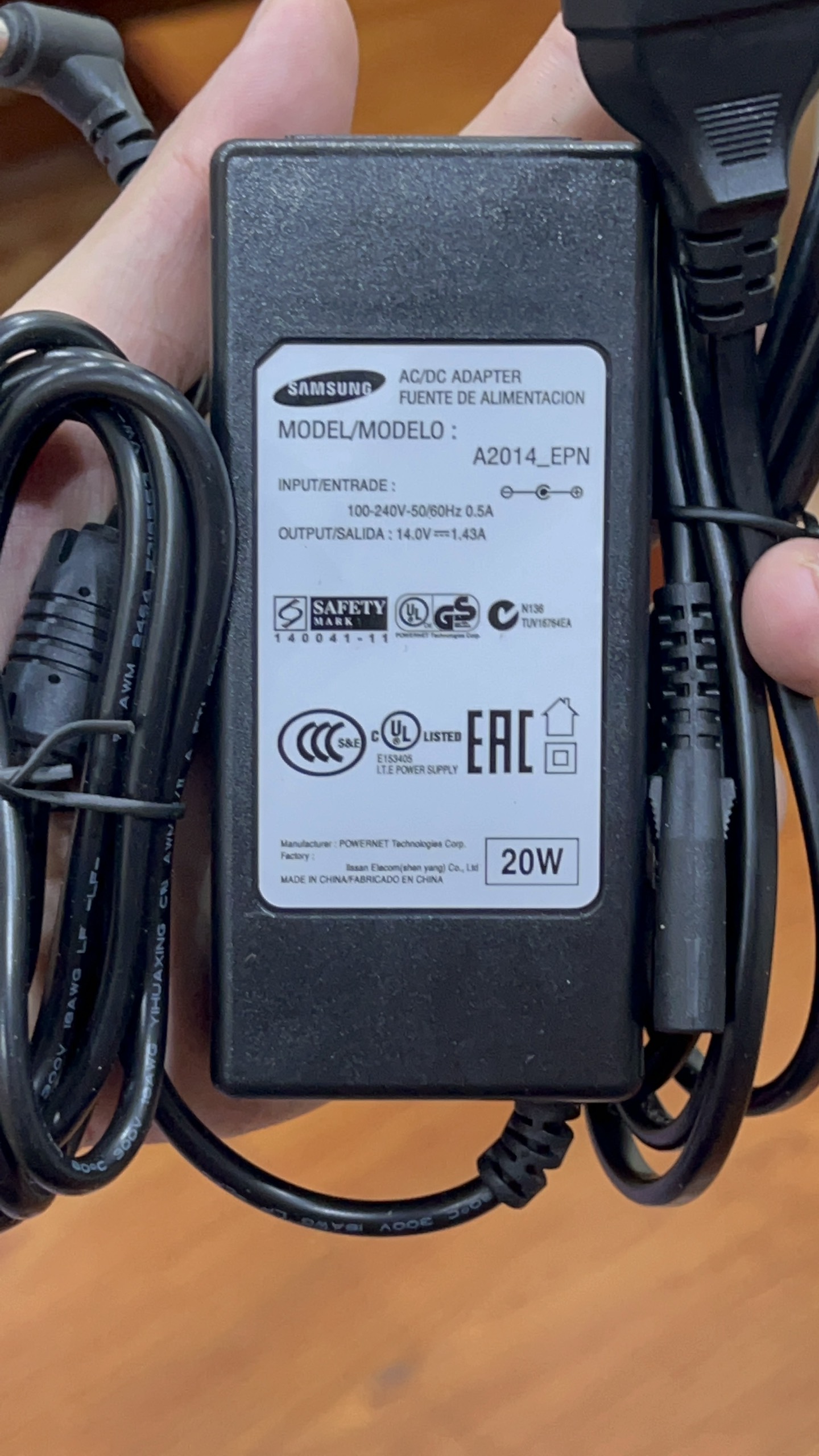 Adapter nguồn màn hình samsung 14v 1.43A