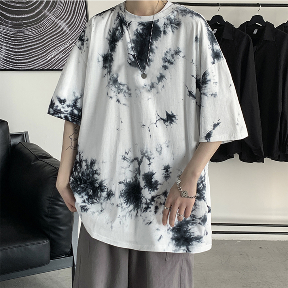 Áo Thun Nam Mùa Hè Loang Màu Cá Tính Mẫu Cổ Tròn Tay Ngắn Màu Trắng Basic Style Hàn Quốc Hot Hit 2024 Thời Trang FORHIMCS2 AO TOP NAM 90000180C