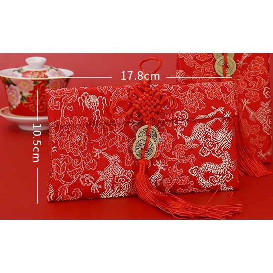 [HCM]Combo 5 Bao Lì Xì Vải Gấm Thêu Cao Cấp