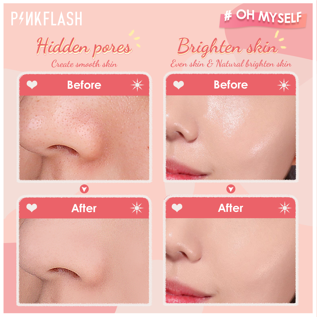 FOCALLURE Phấn phủ PINKFLASH OhMySelf lâu trôi