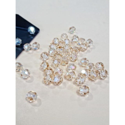 (GIÁ VIÊN) ĐÁ PHA LÊ SWAROVSKI TRÒN GIÁC LỚN MÀU TRÀ 8MM