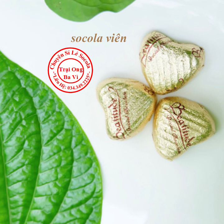 Socola Đen Viên Hình Trái Tim Túi 20 Viên