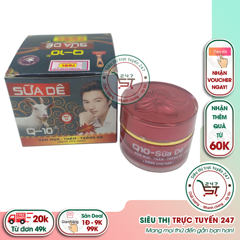 Kem mụn - Thâm - Trắng da Sữa dê - Q10 dành cho Nam 12g (Đen)Siêu thị trực tuyến 247 giá rẻ