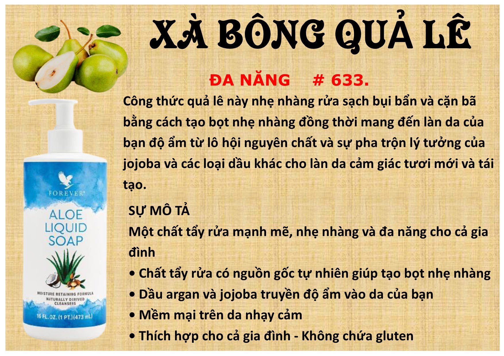 Sữa rửa mặt và tay Aloe Hand Soap & Face Soap