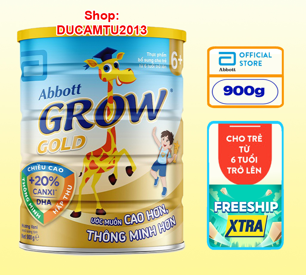 Sữa bột Abbott Grow Gold 6+ 900g HSD 2025