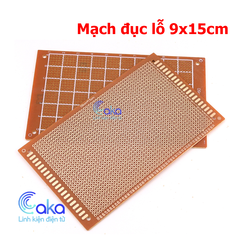 Mạch pcb đục lỗ sẵn 9x15 cm màu nâu