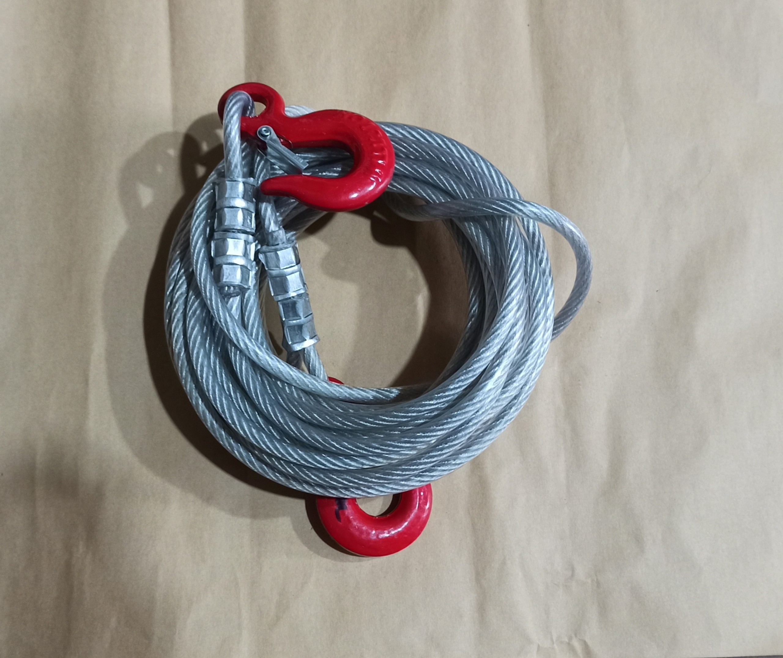 Dây cáp kéo xe Phi 10 x12m + 2 móc cẩu chịu lực; dây cáp cứu hộ ô tô; cáp lụa