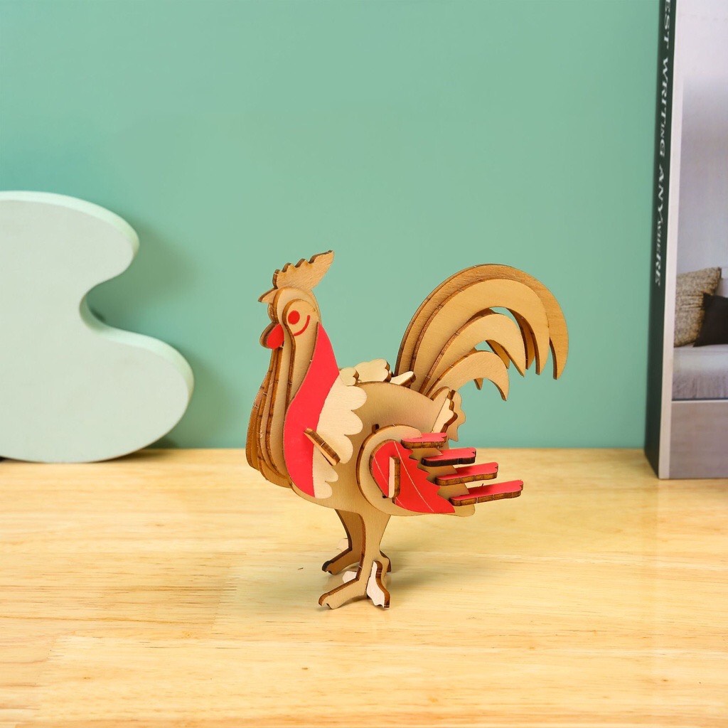 Đồ chơi lắp ráp 3D gỗ mô hình Con Gà- Chicken cắt laser